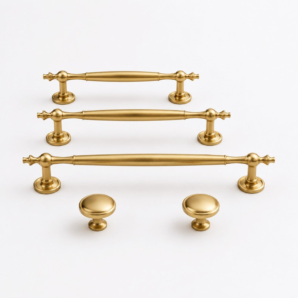 ELITE Brushed Brass Cabinet Knobs for Kitchen