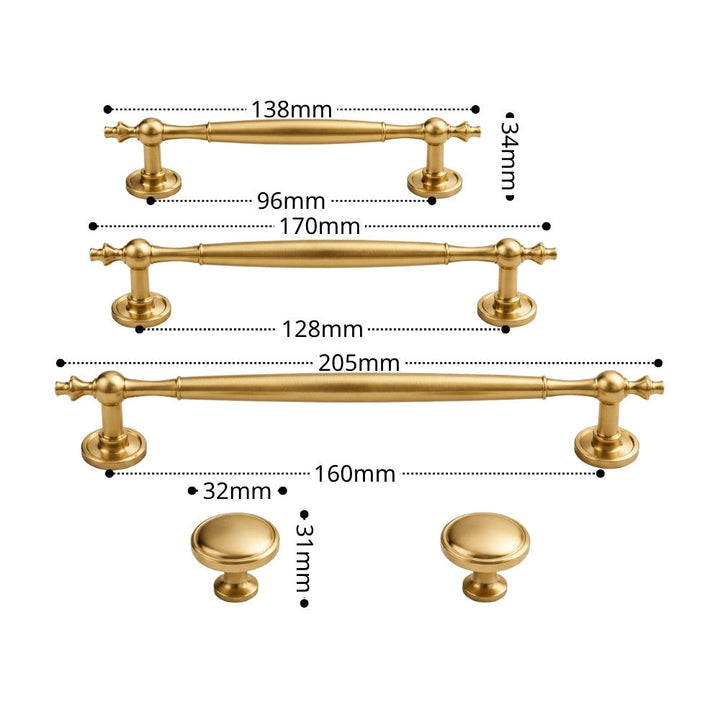 ELITE Brushed Brass Cabinet Knobs for Kitchen