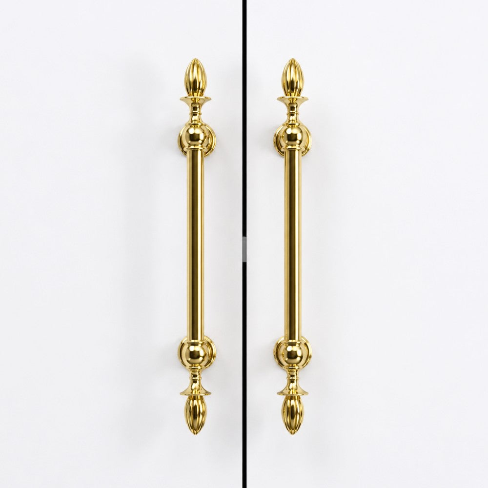 FLUX polished gold 6.25 inch cabinet bar pull - navy blue kitchen - ARCHANDLES
