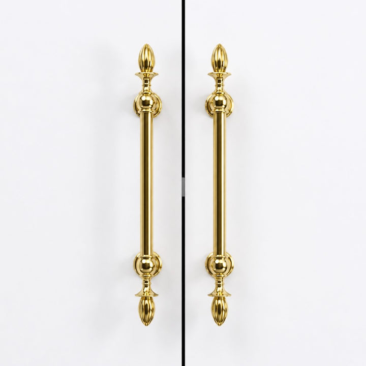 FLUX polished gold 6.25 inch cabinet bar pull - navy blue kitchen - ARCHANDLES