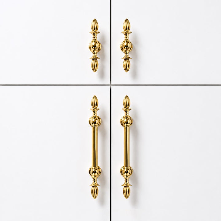 FLUX polished gold 6.25 inch cabinet bar pull - navy blue kitchen - ARCHANDLES