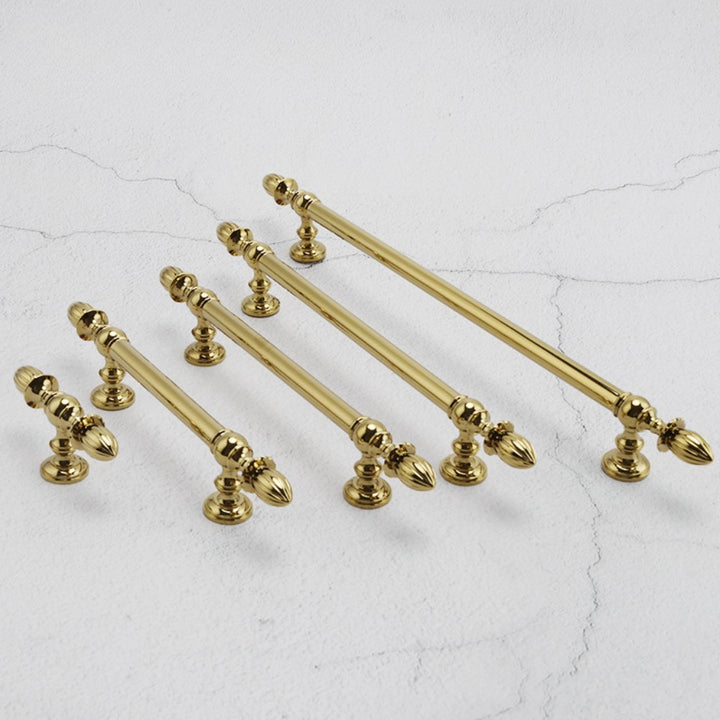 FLUX polished gold 6.25 inch cabinet bar pull - navy blue kitchen - ARCHANDLES