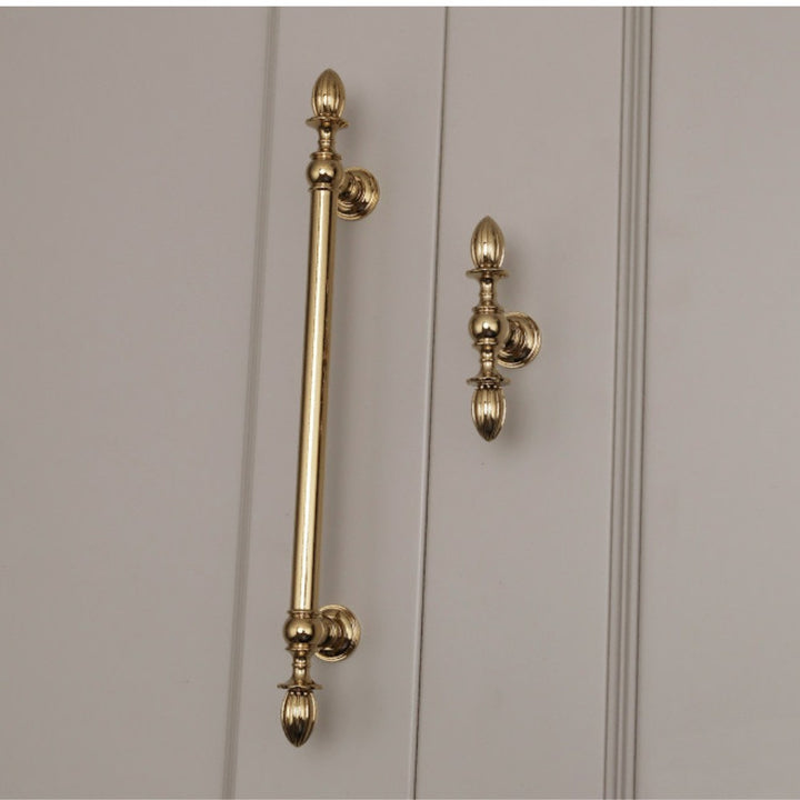 FLUX polished gold 6.25 inch cabinet bar pull - navy blue kitchen - ARCHANDLES