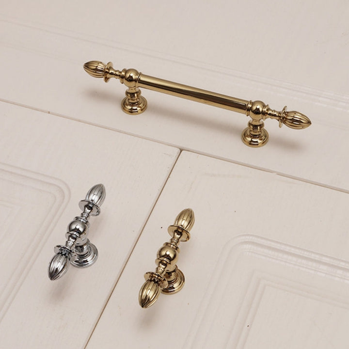 FLUX polished gold 6.25 inch cabinet bar pull - navy blue kitchen - ARCHANDLES