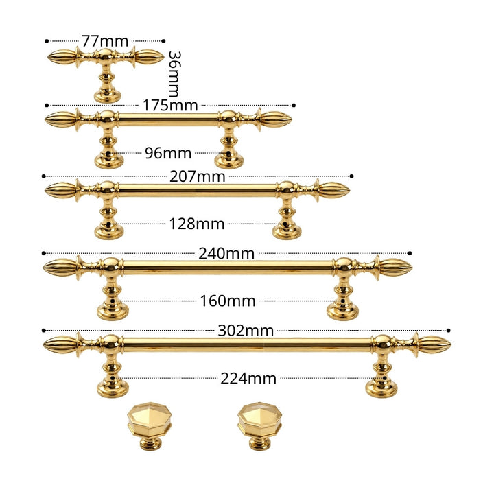 FLUX polished gold 6.25 inch cabinet bar pull - navy blue kitchen - ARCHANDLES