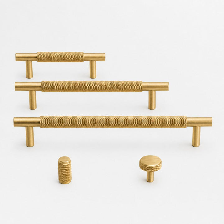 FRAME brushed brass 7.5 inch cabinet bar pull - navy blue kitchen island - ARCHANDLES