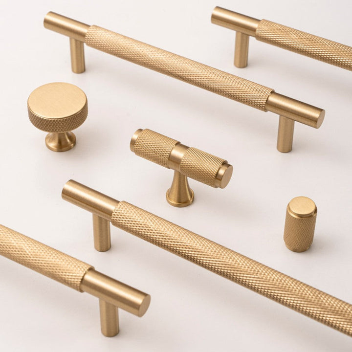 FRAME brushed brass 7.5 inch cabinet bar pull - navy blue kitchen island - ARCHANDLES