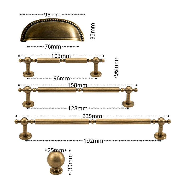 3 Inch Antique Brass Cup Pulls | LUXOR