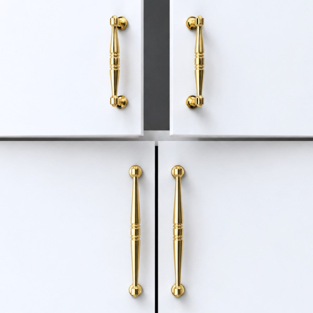 6.25 Inch Polished Gold Cabinet Pulls | MARBLE