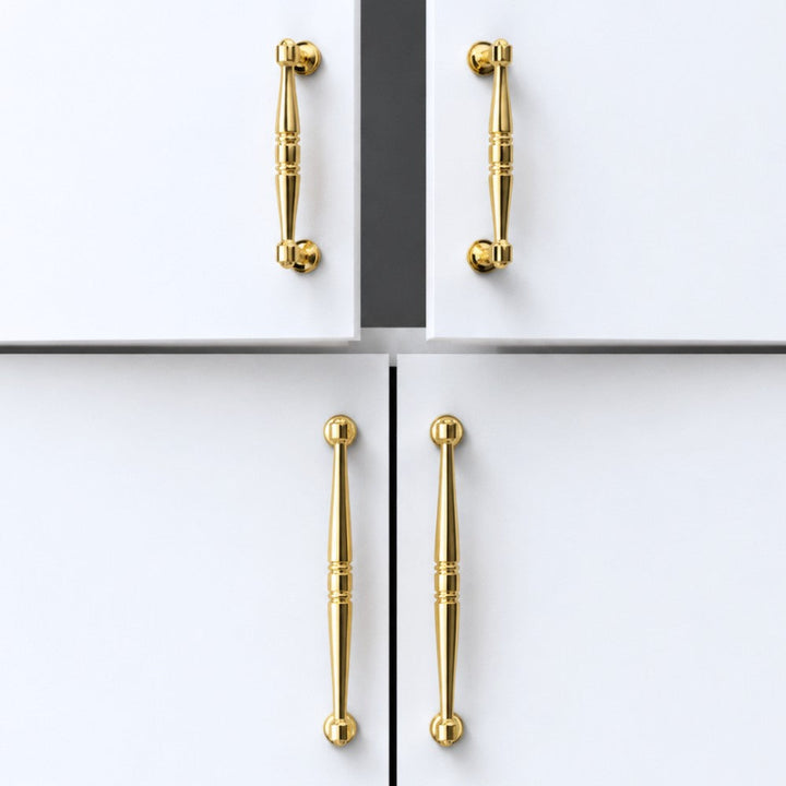 6.25 Inch Polished Gold Cabinet Pulls | MARBLE