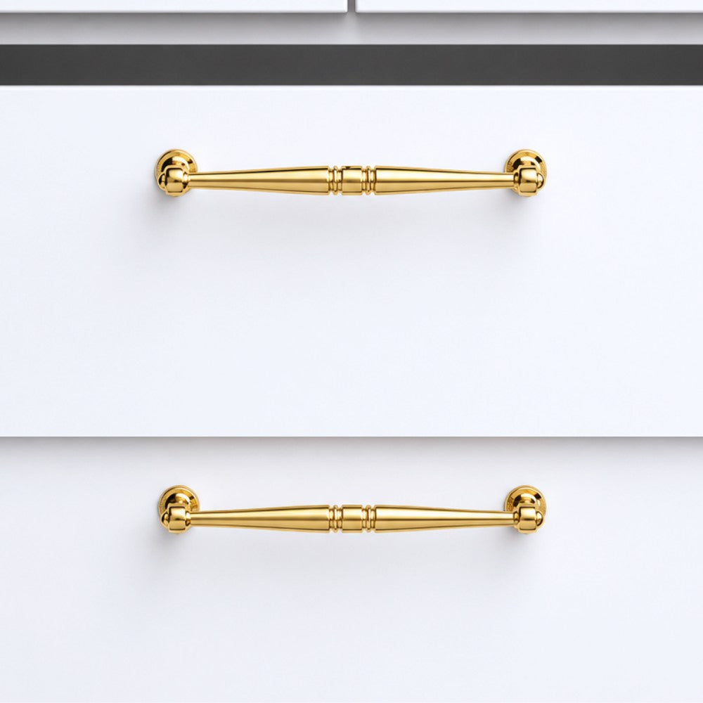 6.25 Inch Polished Gold Cabinet Pulls | MARBLE