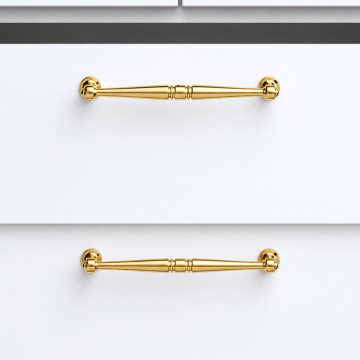 6.25 Inch Polished Gold Cabinet Pulls | MARBLE