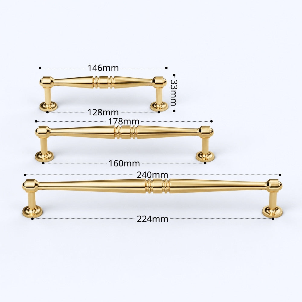 6.25 Inch Polished Gold Cabinet Pulls | MARBLE