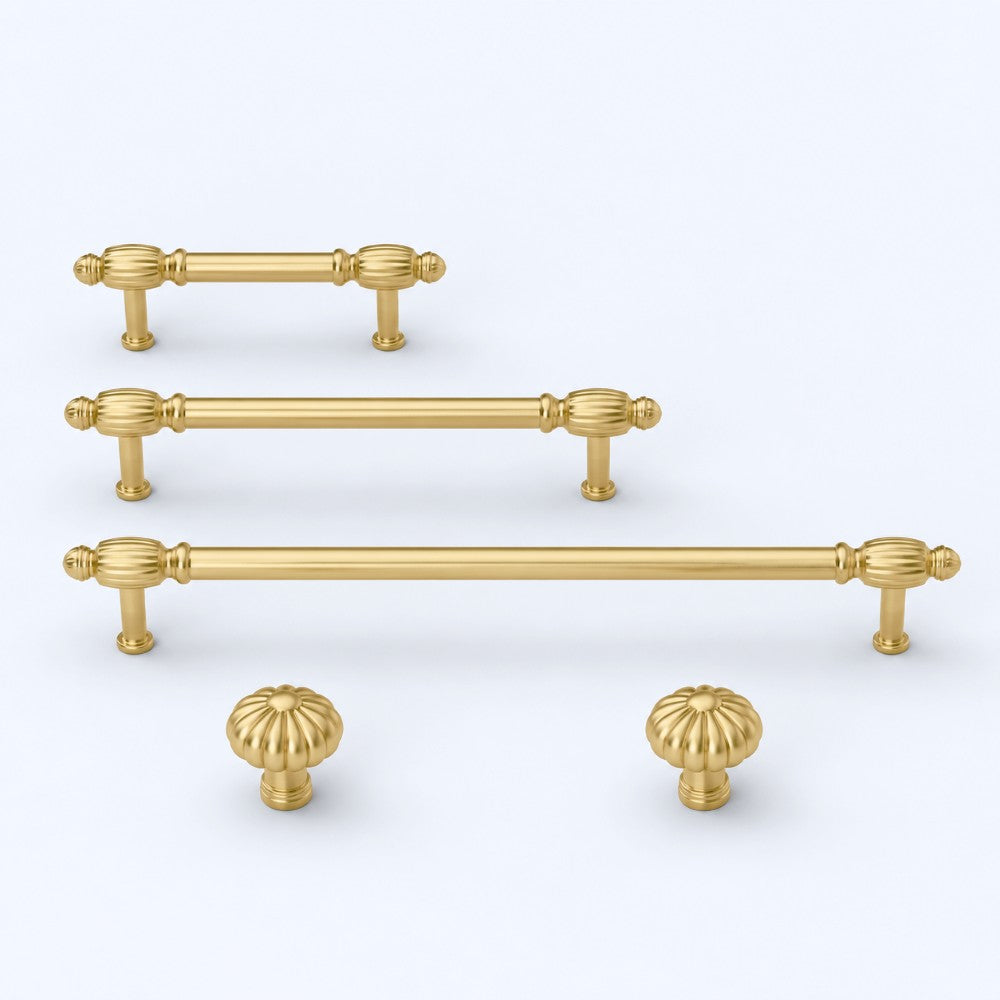 OMEGA Brushed Gold Cabinet Knobs for Kitchen