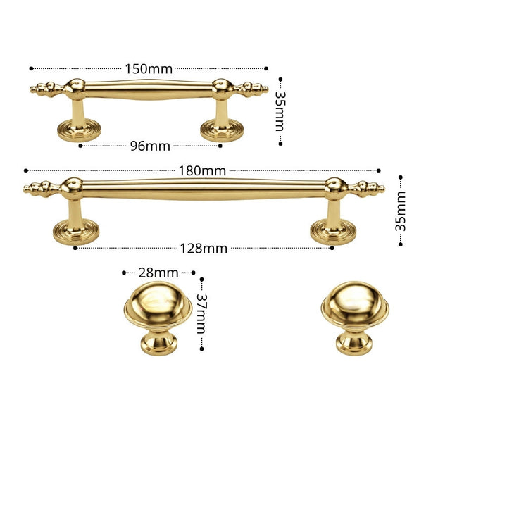 5 Inch Polished Gold Cabinet Pulls | ONYX