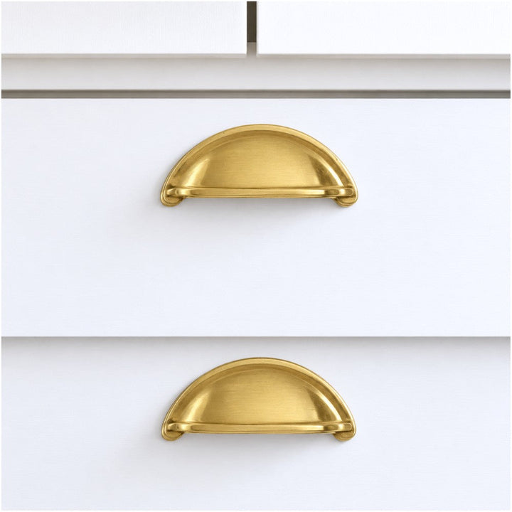3 Inch Brushed Brass Cup Pulls | ORBIT