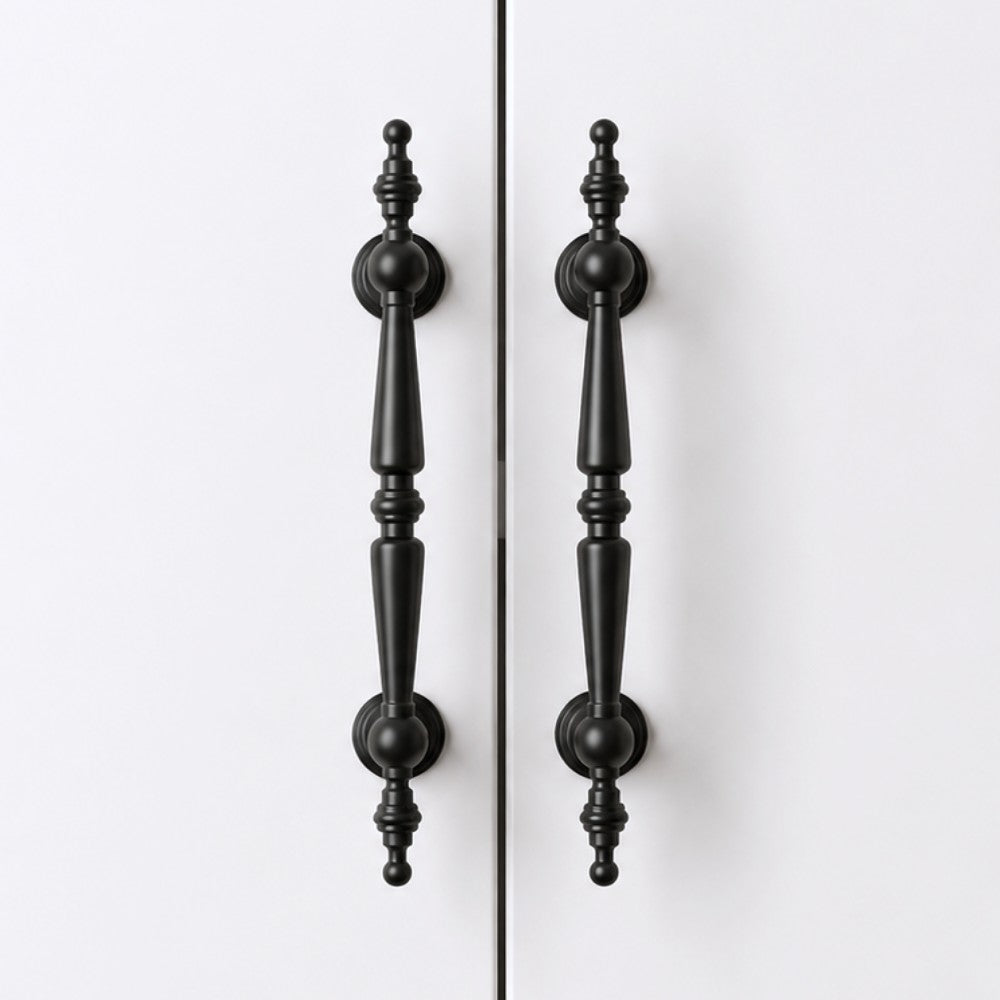 PLANE matte black 6.25 inch cabinet bar pull - white shaker kitchen island - ARCHANDLES
