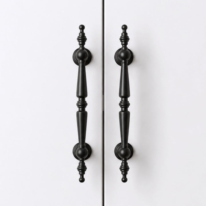 PLANE matte black 6.25 inch cabinet bar pull - white shaker kitchen island - ARCHANDLES