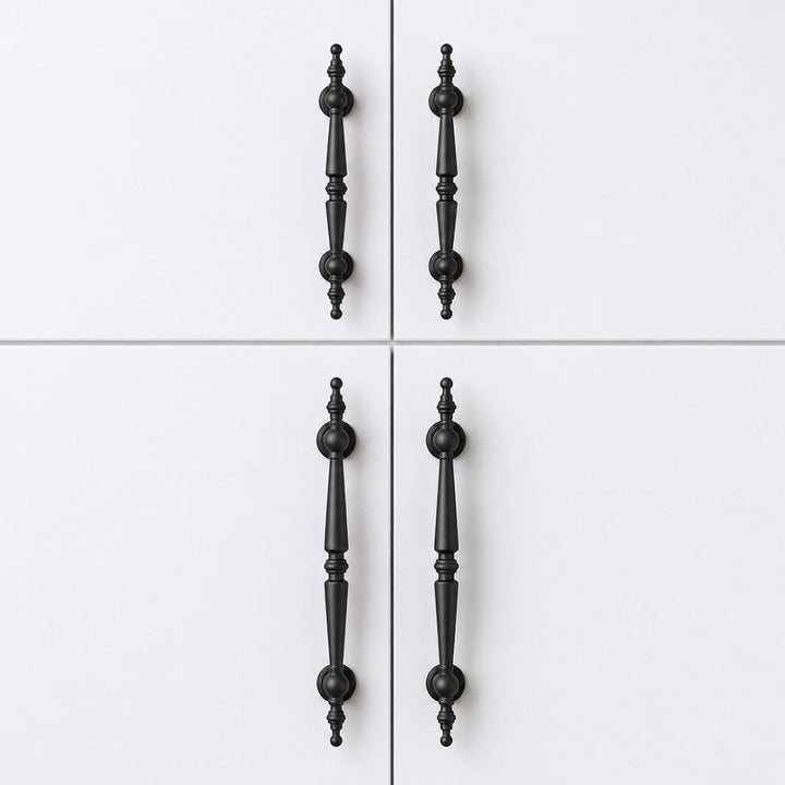 PLANE matte black 6.25 inch cabinet bar pull - white shaker kitchen island - ARCHANDLES