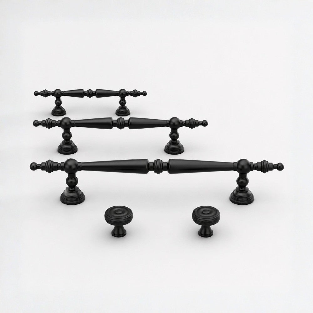 PLANE matte black 6.25 inch cabinet bar pull - white shaker kitchen island - ARCHANDLES