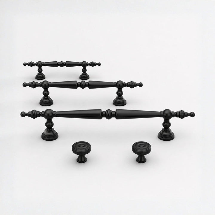 PLANE matte black 6.25 inch cabinet bar pull - white shaker kitchen island - ARCHANDLES