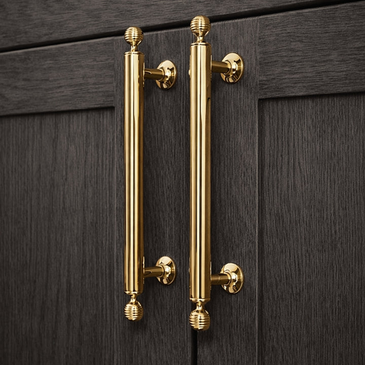 Polished gold 3.75-inch cabinet knobs and pulls — view 02
