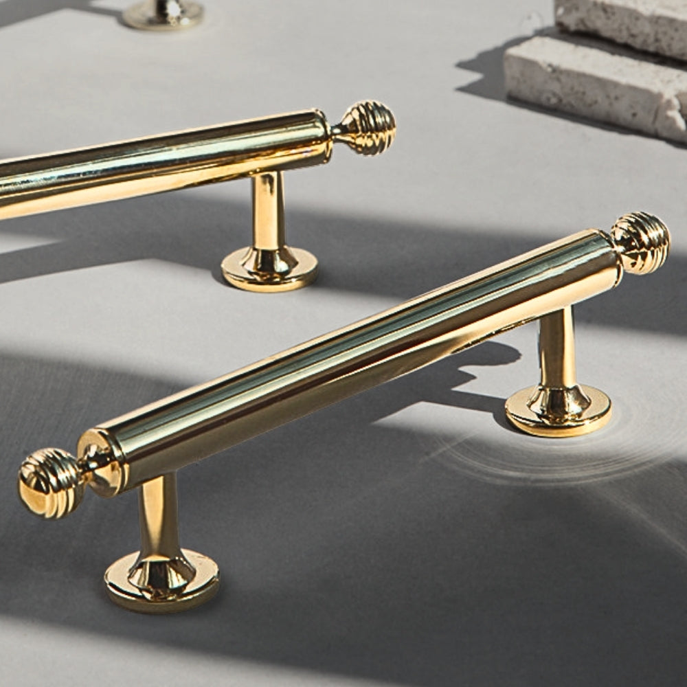 Polished gold 3.75-inch cabinet knobs and pulls — view 04