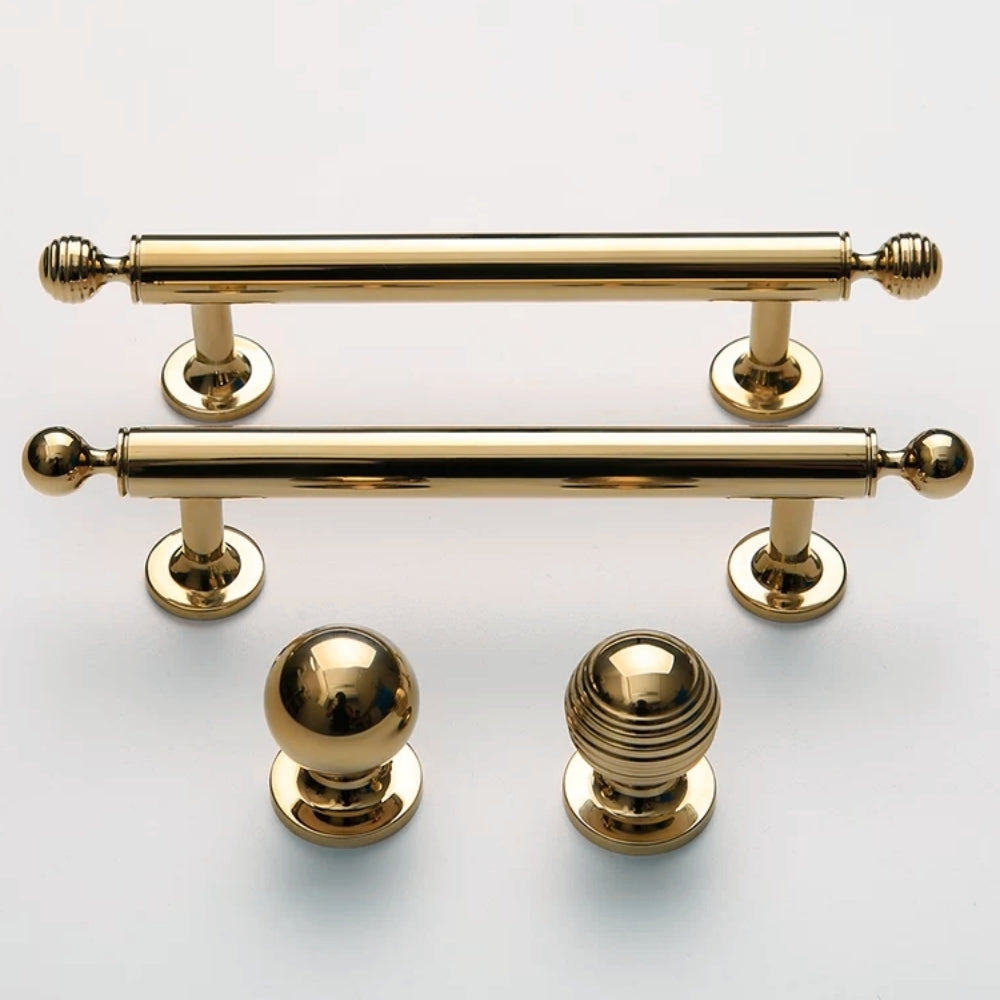 Polished gold 3.75-inch cabinet knobs and pulls — view 05