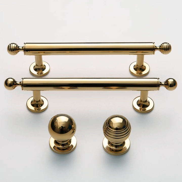 Polished gold 3.75-inch cabinet knobs and pulls — view 05