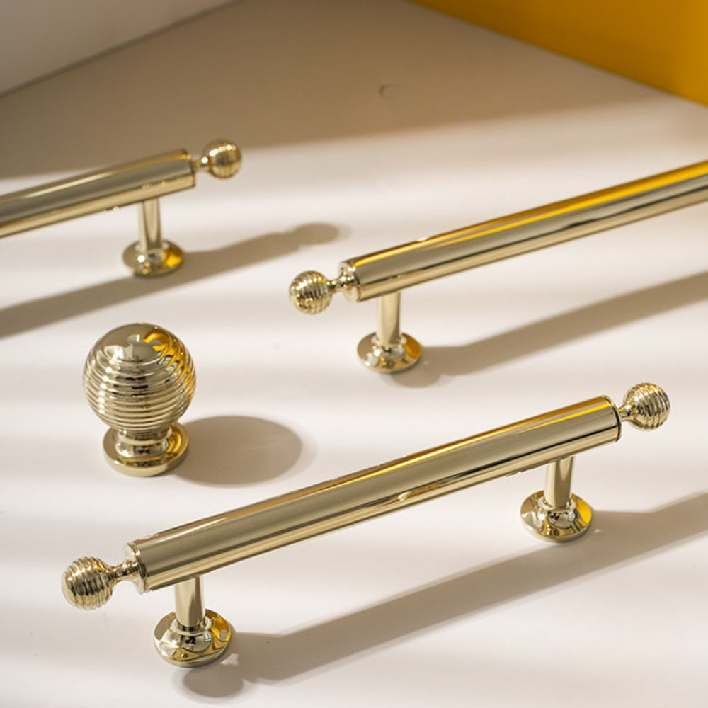 Polished gold 3.75-inch cabinet knobs and pulls — view 07