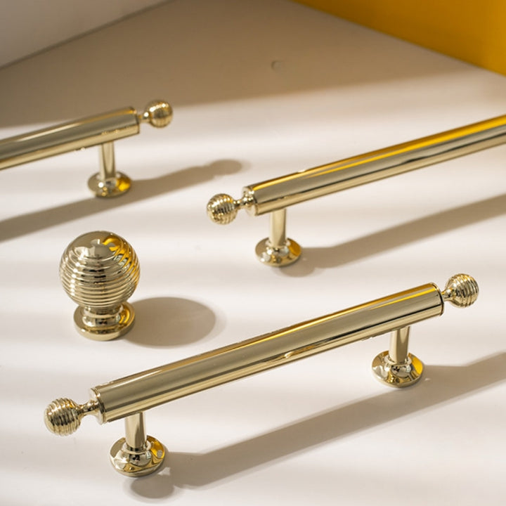 Polished gold 3.75-inch cabinet knobs and pulls — view 07