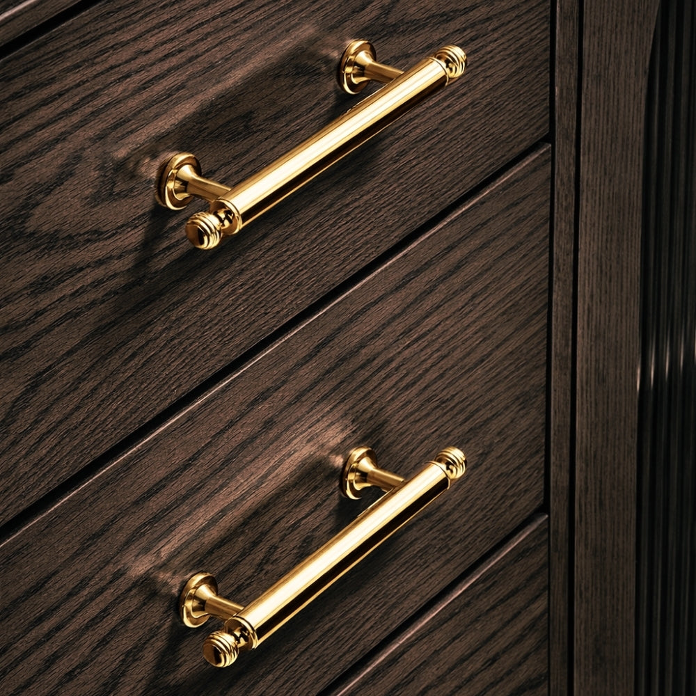 Polished gold 3.75-inch cabinet knobs and pulls — view 09
