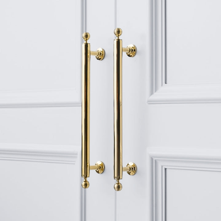 Polished gold 3.75-inch cabinet knobs and pulls — view 11