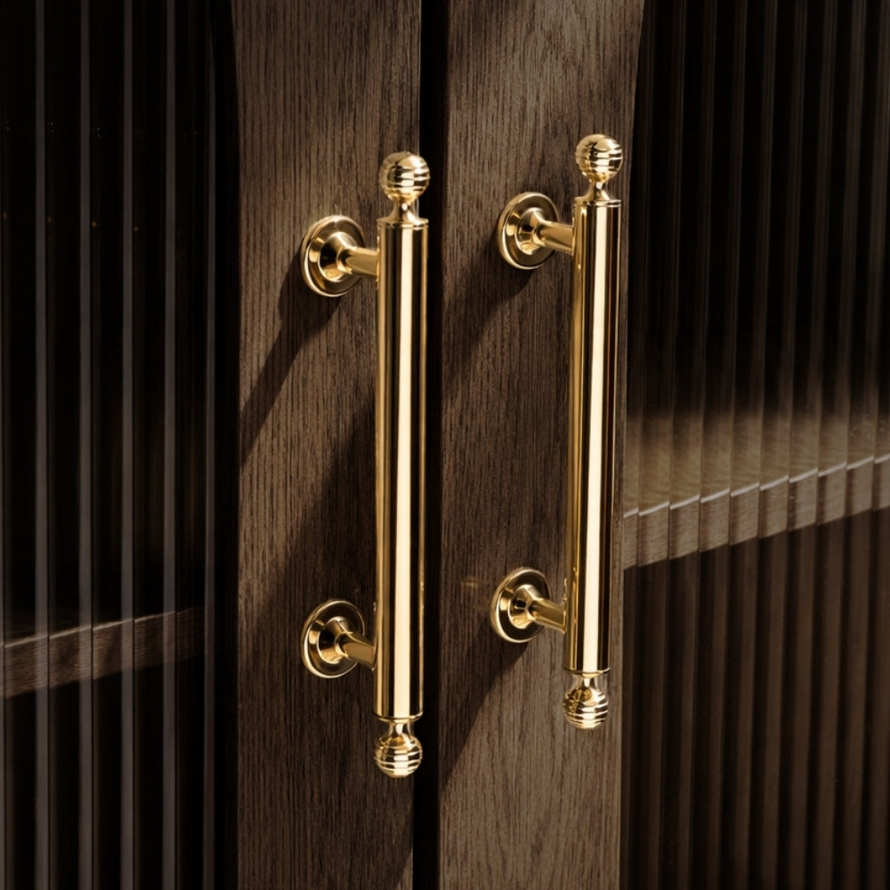 Polished gold 3.75-inch cabinet knobs and pulls — view 12