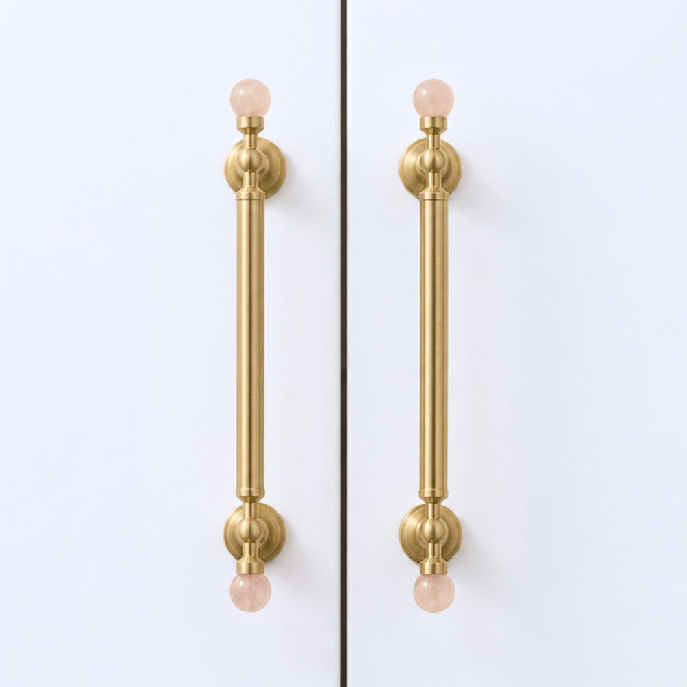 PRIME brushed brass 5 inch cabinet bar pull - navy blue kitchen island - ARCHANDLES