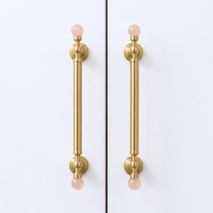 PRIME brushed brass 5 inch cabinet bar pull - navy blue kitchen island - ARCHANDLES
