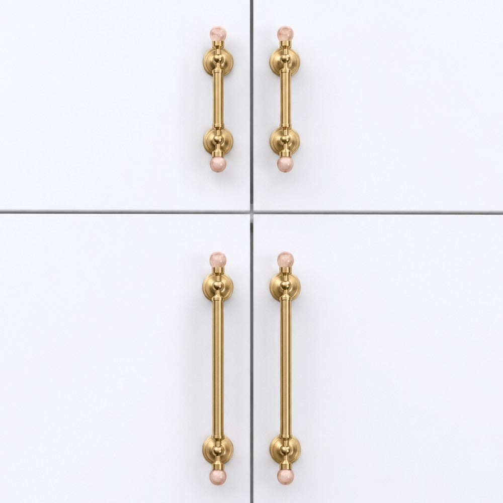 PRIME brushed brass 5 inch cabinet bar pull - navy blue kitchen island - ARCHANDLES