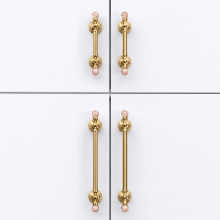 PRIME brushed brass 5 inch cabinet bar pull - navy blue kitchen island - ARCHANDLES