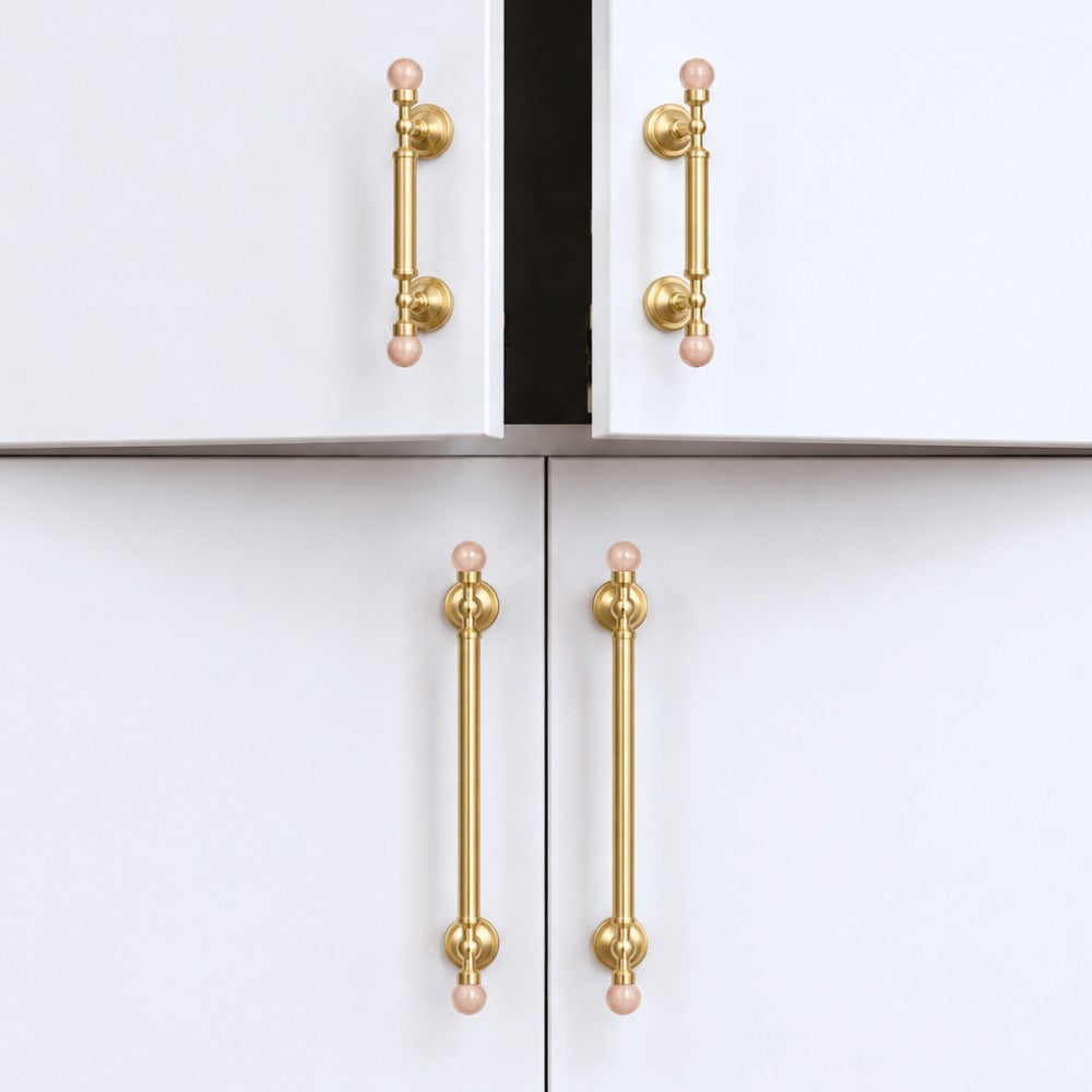 PRIME brushed brass 5 inch cabinet bar pull - navy blue kitchen island - ARCHANDLES