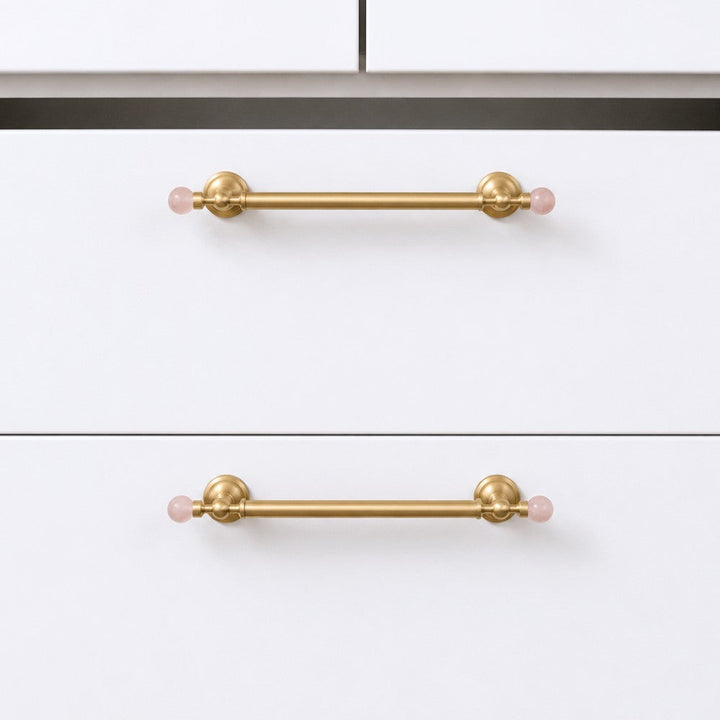 PRIME brushed brass 5 inch cabinet bar pull - navy blue kitchen island - ARCHANDLES