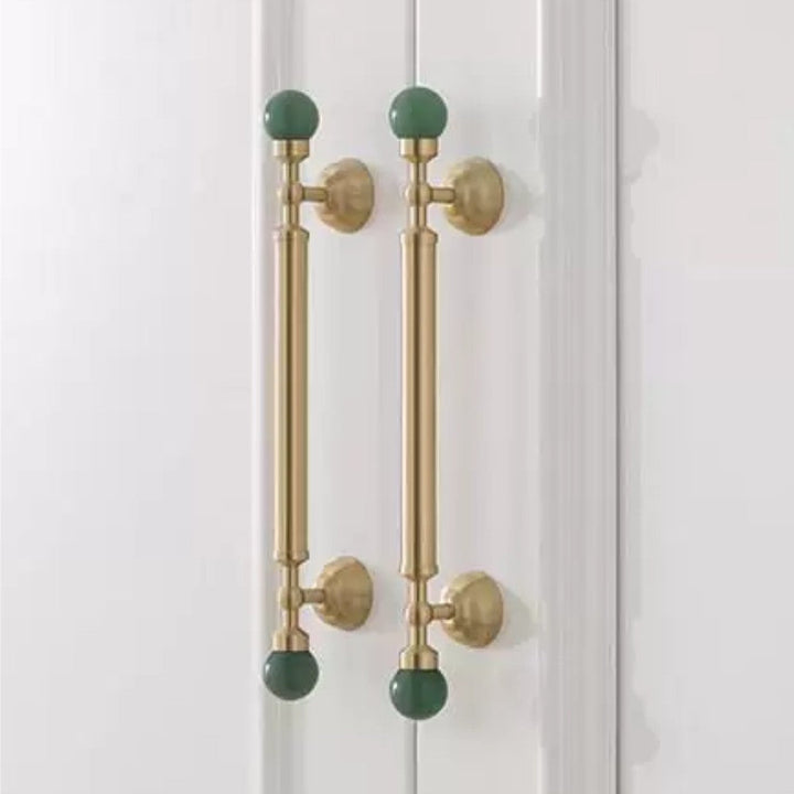 PRIME brushed brass 5 inch cabinet bar pull - navy blue kitchen island - ARCHANDLES