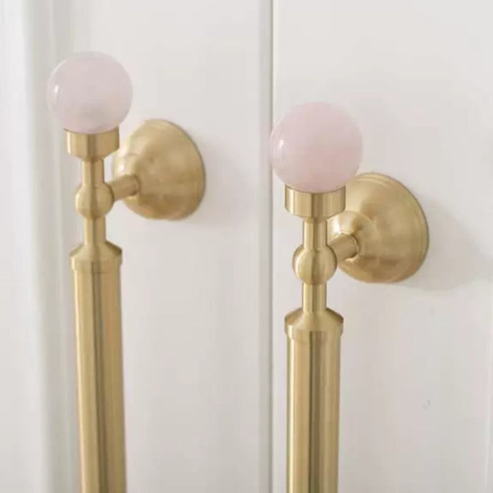 PRIME brushed brass 5 inch cabinet bar pull - navy blue kitchen island - ARCHANDLES