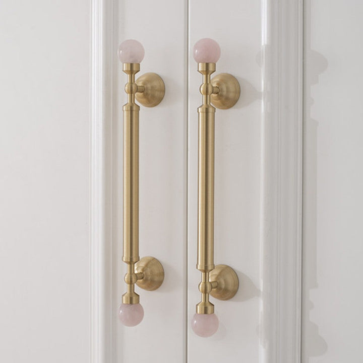 PRIME brushed brass 5 inch cabinet bar pull - navy blue kitchen island - ARCHANDLES