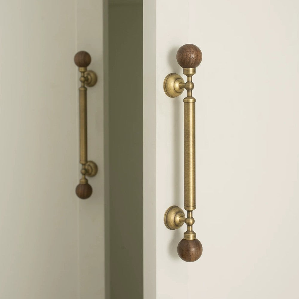 PRIME brushed brass 5 inch cabinet bar pull - navy blue kitchen island - ARCHANDLES