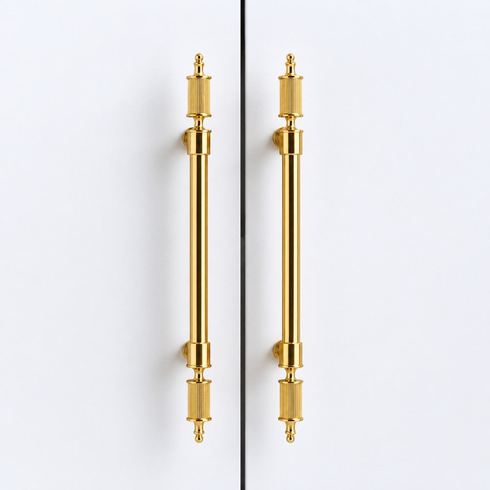 PULSE polished gold 5 inch cabinet bar pull - navy blue kitchen - ARCHANDLES