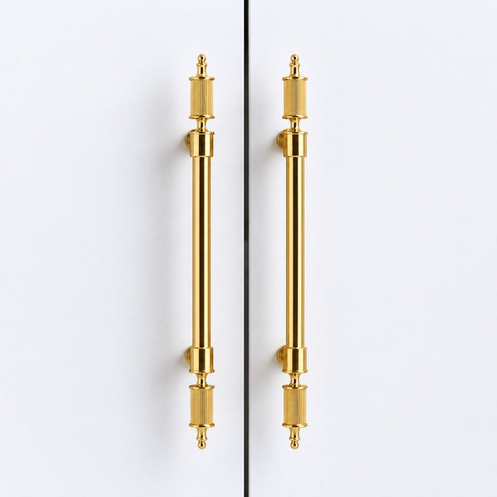 PULSE polished gold 5 inch cabinet bar pull - navy blue kitchen - ARCHANDLES
