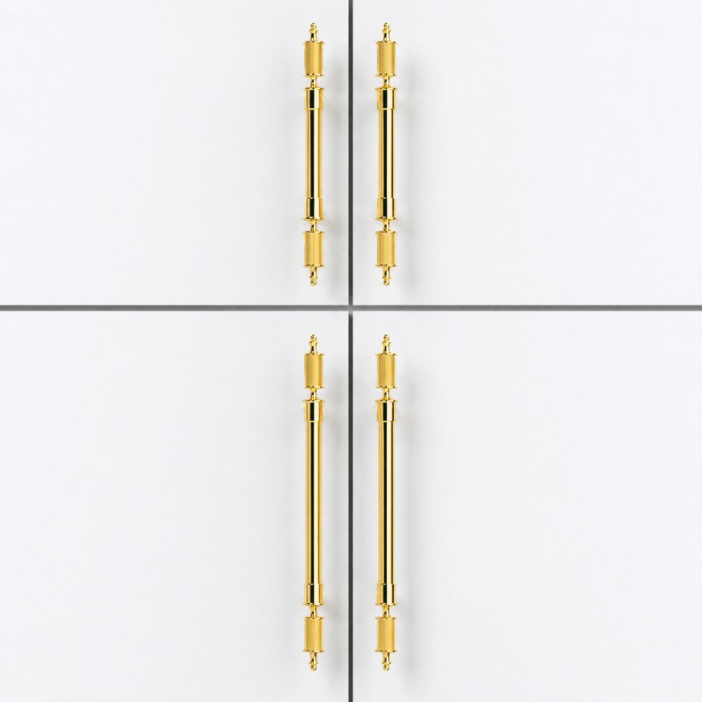 PULSE polished gold 5 inch cabinet bar pull - navy blue kitchen - ARCHANDLES