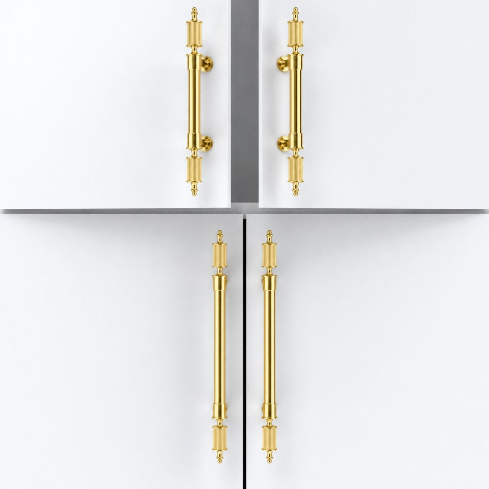 PULSE polished gold 5 inch cabinet bar pull - navy blue kitchen - ARCHANDLES