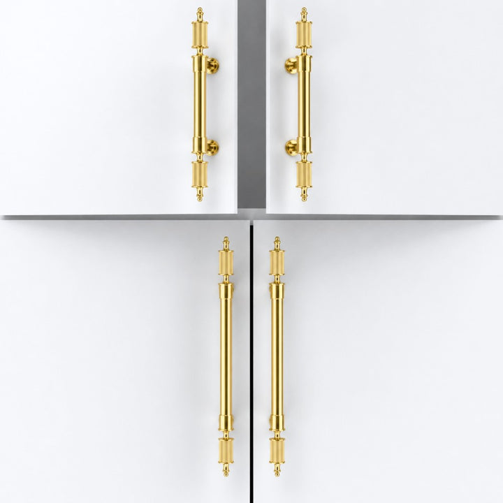 PULSE polished gold 5 inch cabinet bar pull - navy blue kitchen - ARCHANDLES