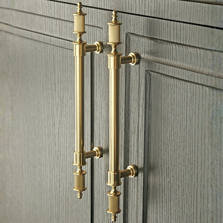 PULSE polished gold 5 inch cabinet bar pull - navy blue kitchen - ARCHANDLES